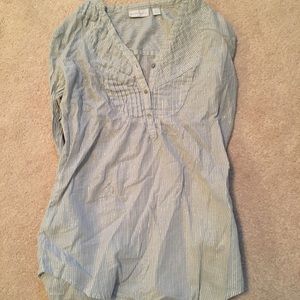 New York And Company Striped Long Sleeve Shirt